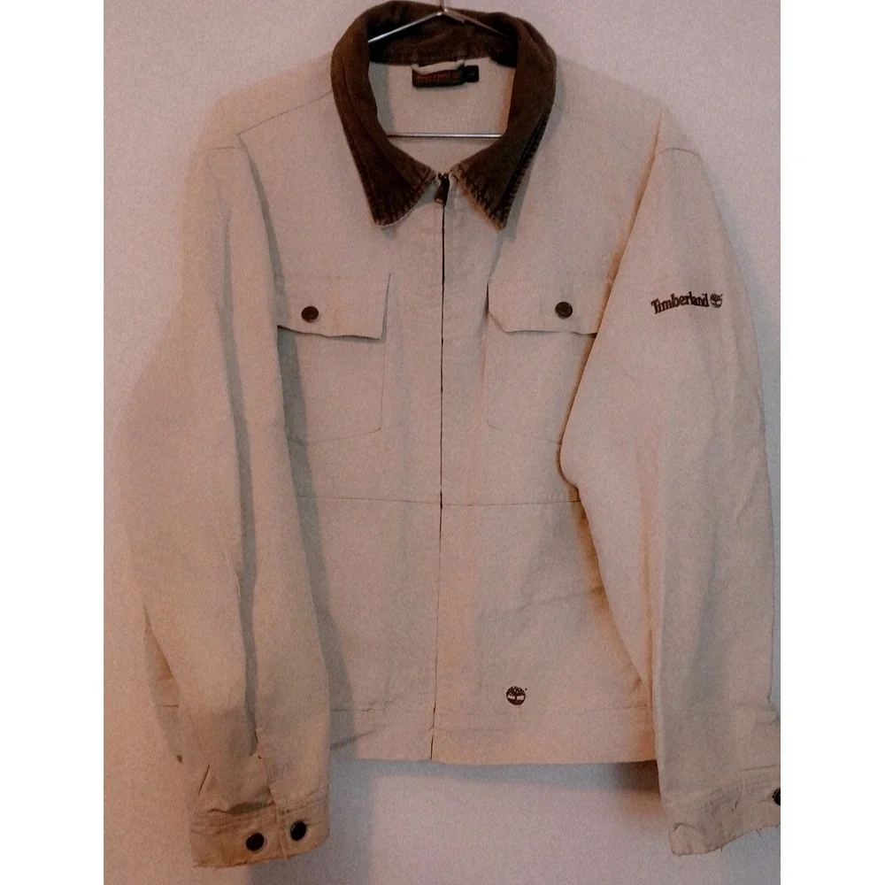 Vintage Timberland Barn Jacket Khaki Size L Weather Gear Field Chore Coat Y2K AC